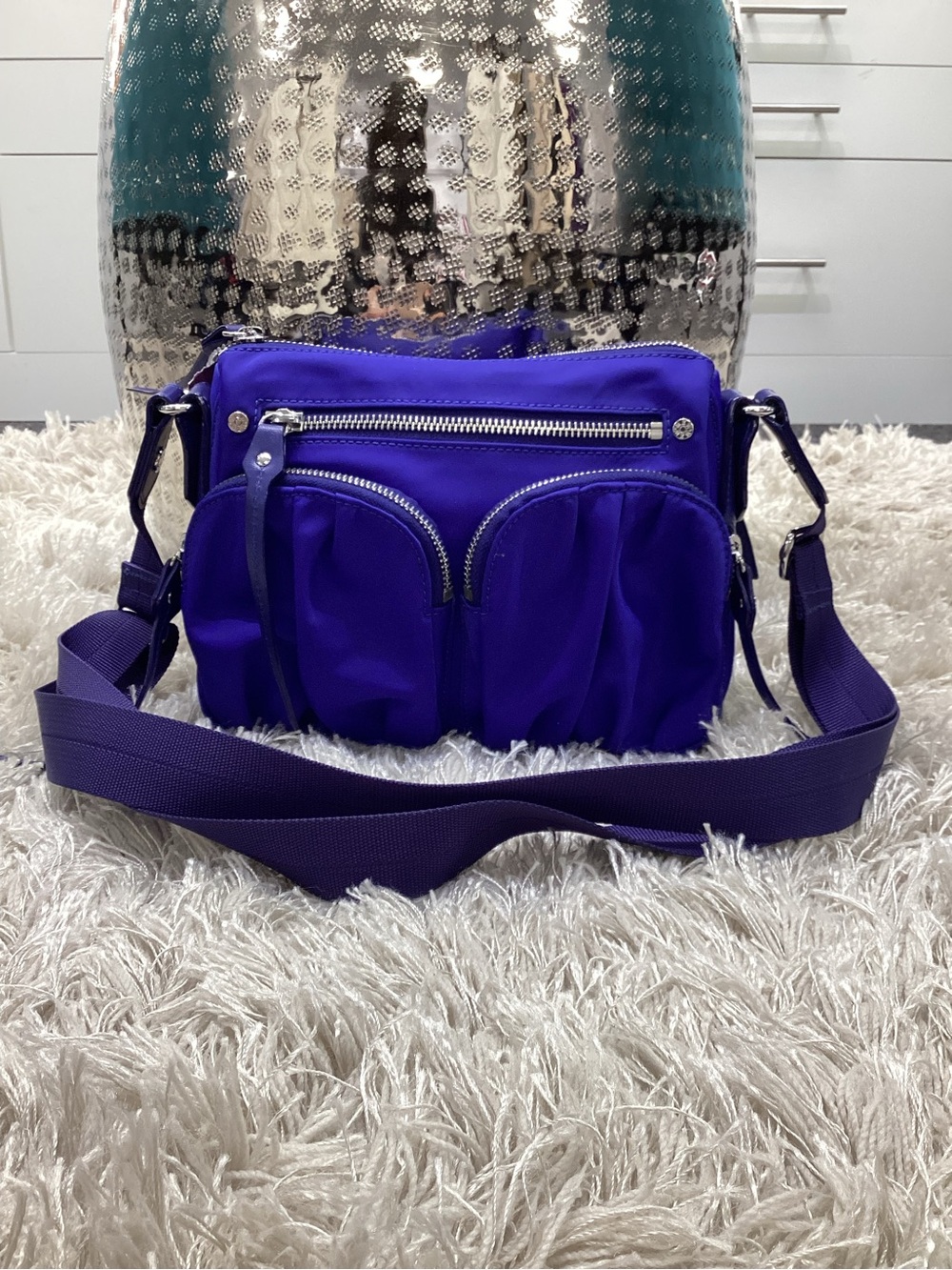 PrecOwned MZ Wallace Small Royal Blue Nylon Crossbody Bag. - Picture 10 of 11